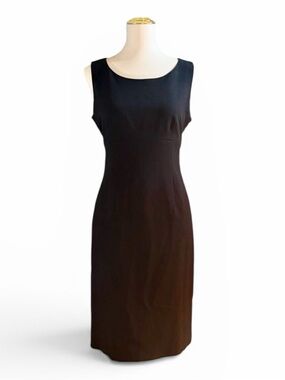 Classic Black Dress Vintage 90s Minimalism Carolyn Bessette Kennedy Style Size 6